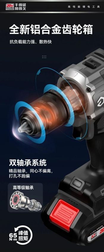 大艺科技新品 A7Pro1365i 锂电无刷冲击钻以技术创新